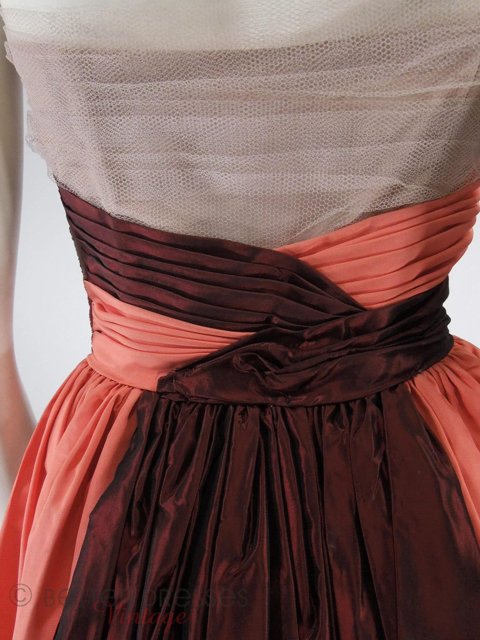 40s/50s Tulle and Taffeta Gown