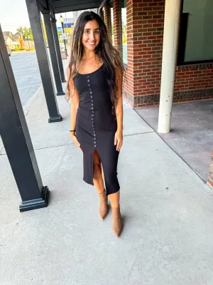 Adeline- Ribbed Knit Midi Dress