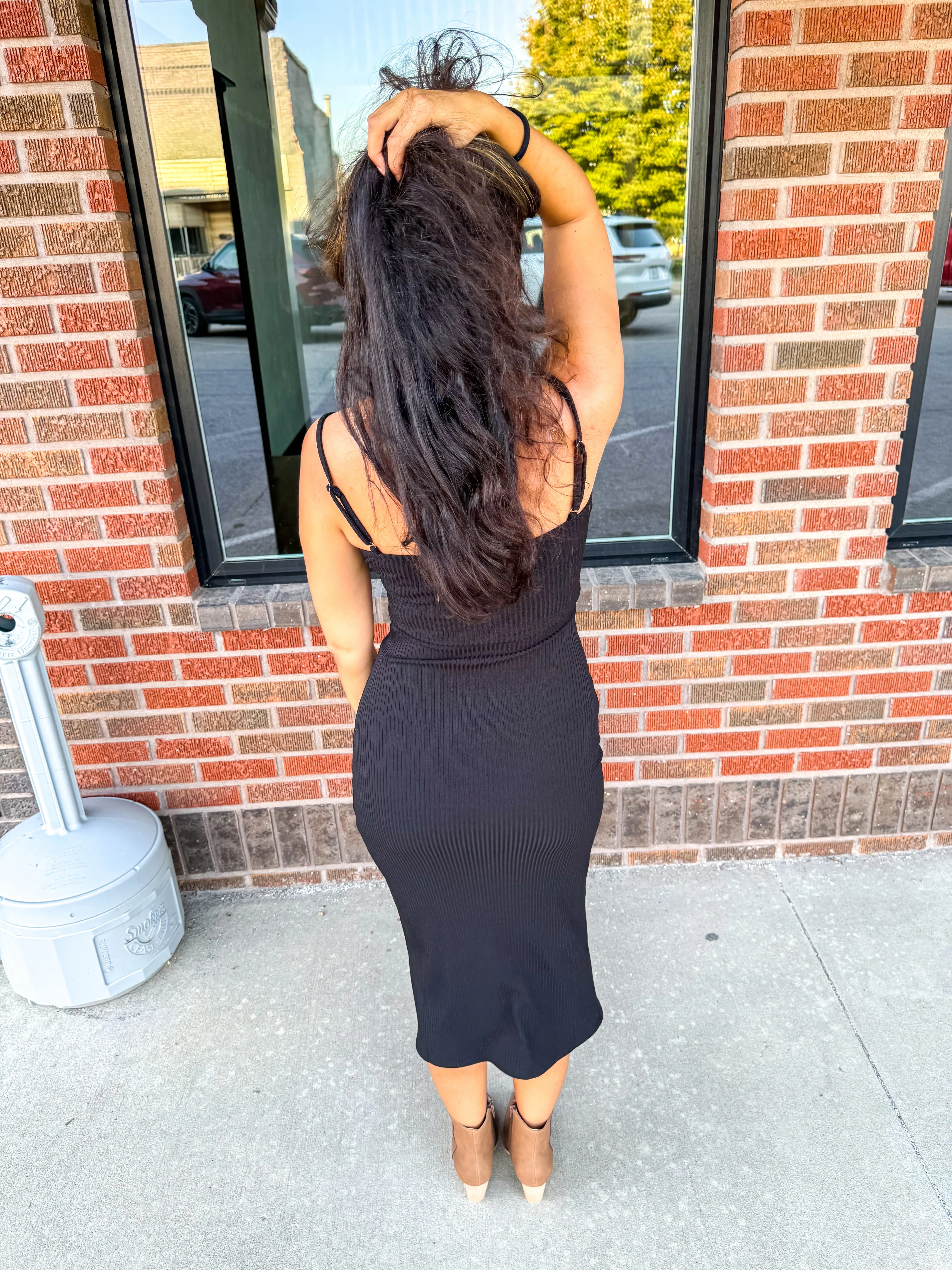 Adeline- Ribbed Knit Midi Dress