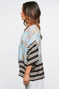 Adrift - Blair Kimono Top in Madagascar - Blue / S