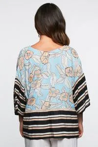 Adrift - Blair Kimono Top in Madagascar - Blue / S