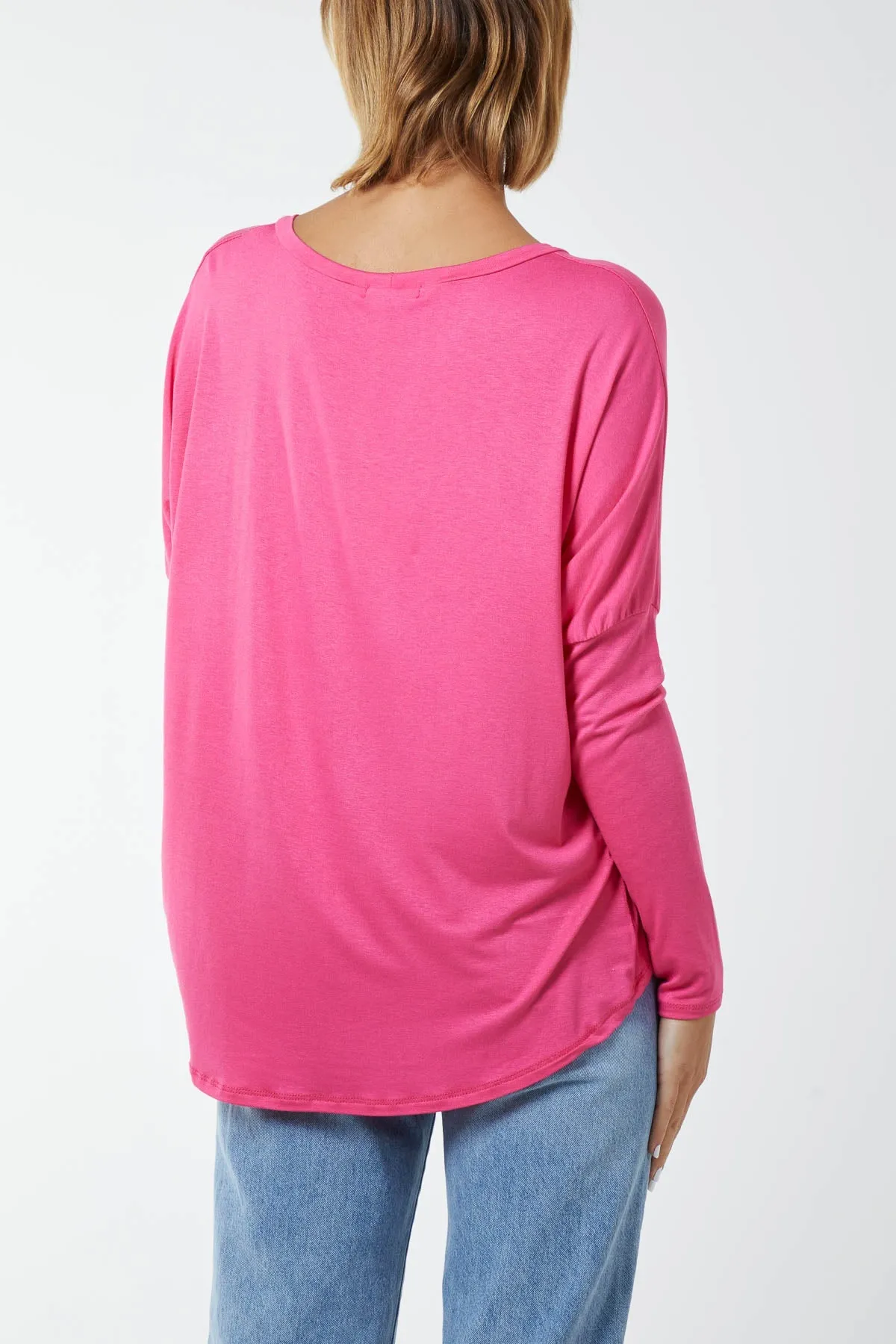 Basic Long Sleeve High Low Top