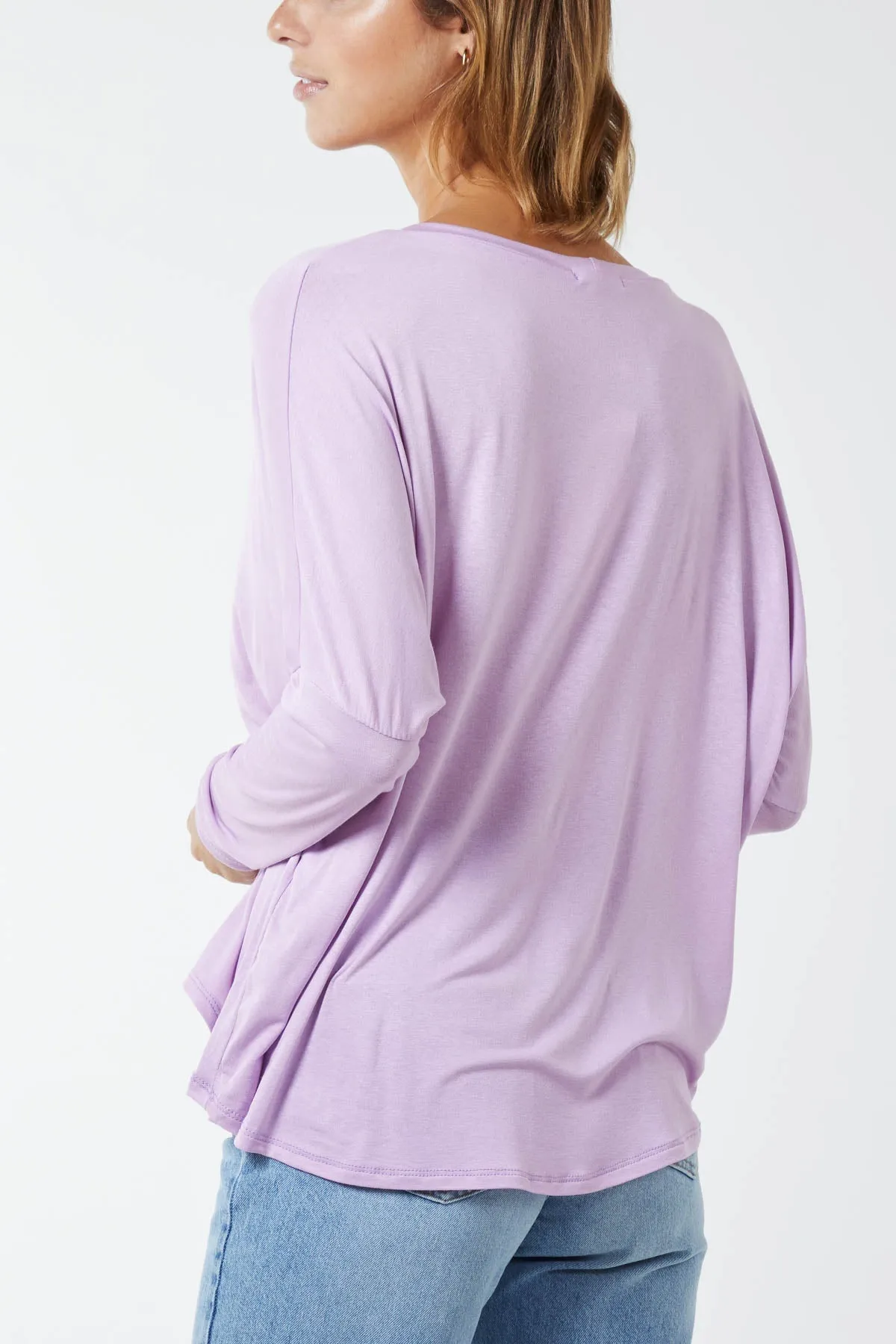 Basic Long Sleeve High Low Top