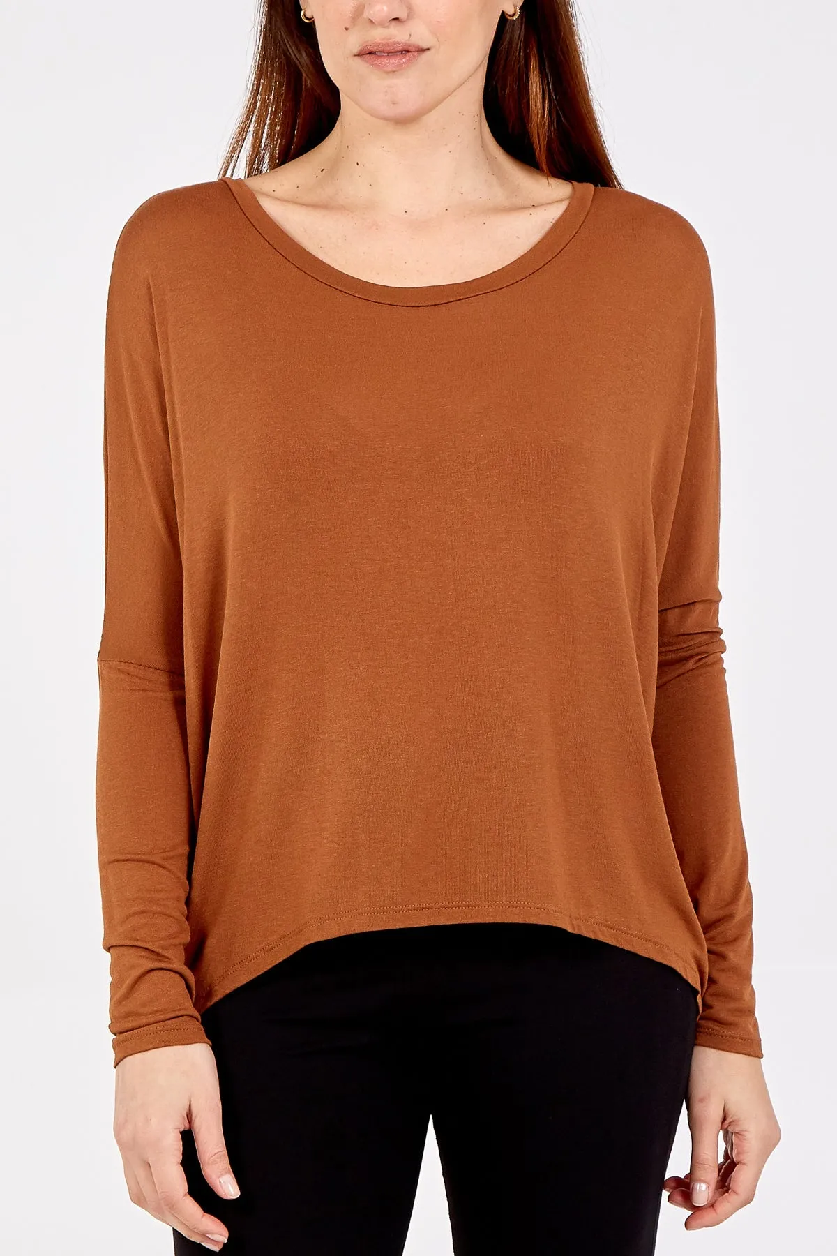 Basic Long Sleeve High Low Top
