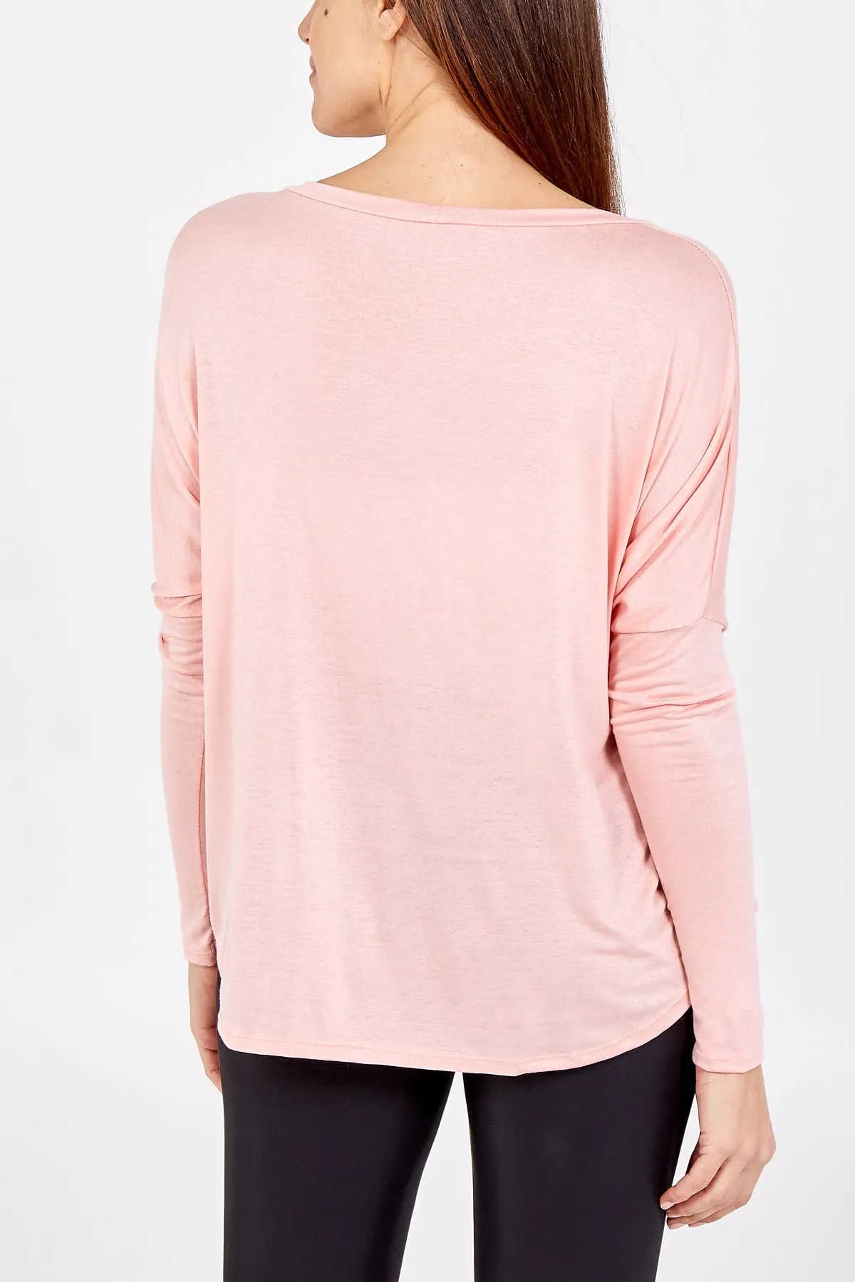 Basic Long Sleeve High Low Top
