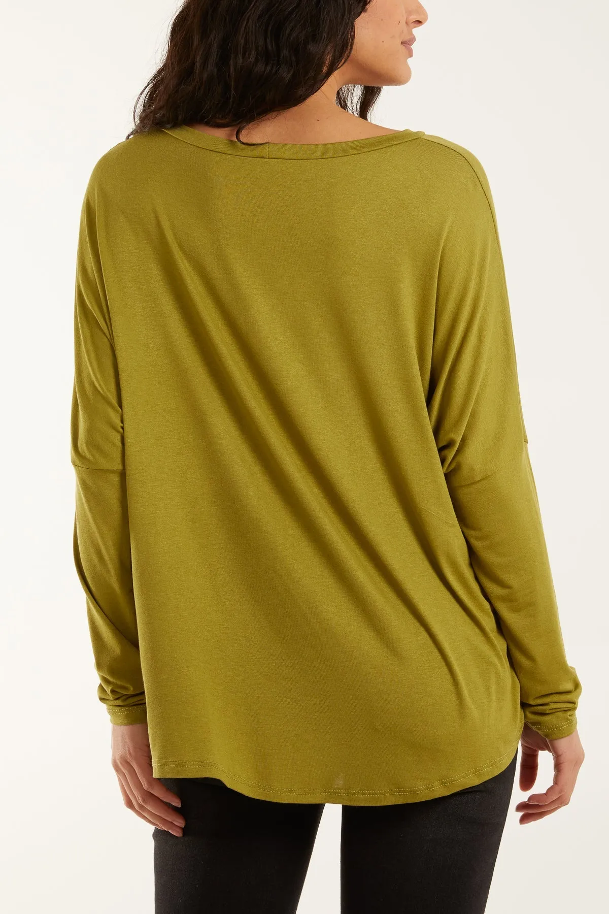 Basic Long Sleeve High Low Top