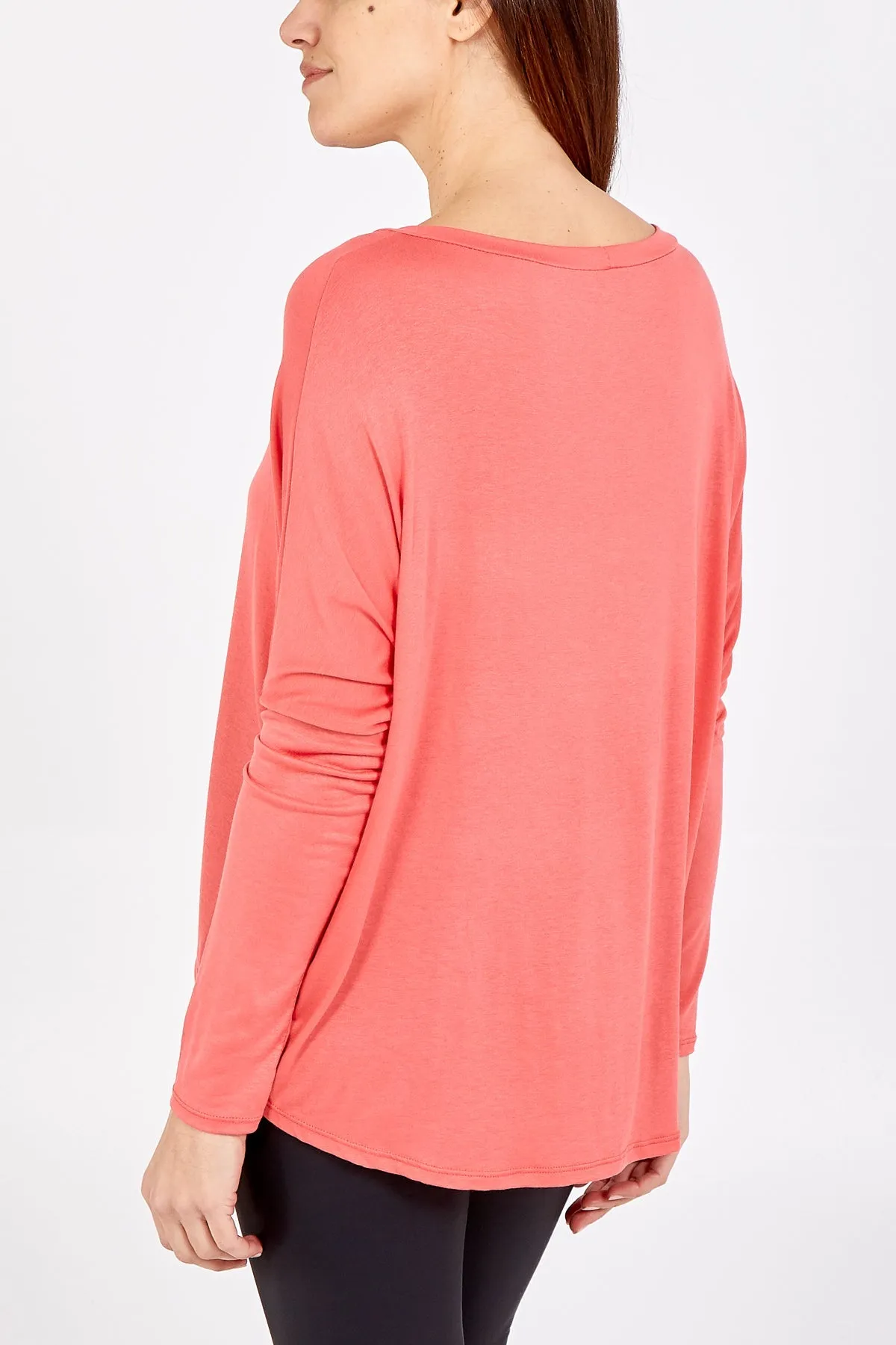 Basic Long Sleeve High Low Top