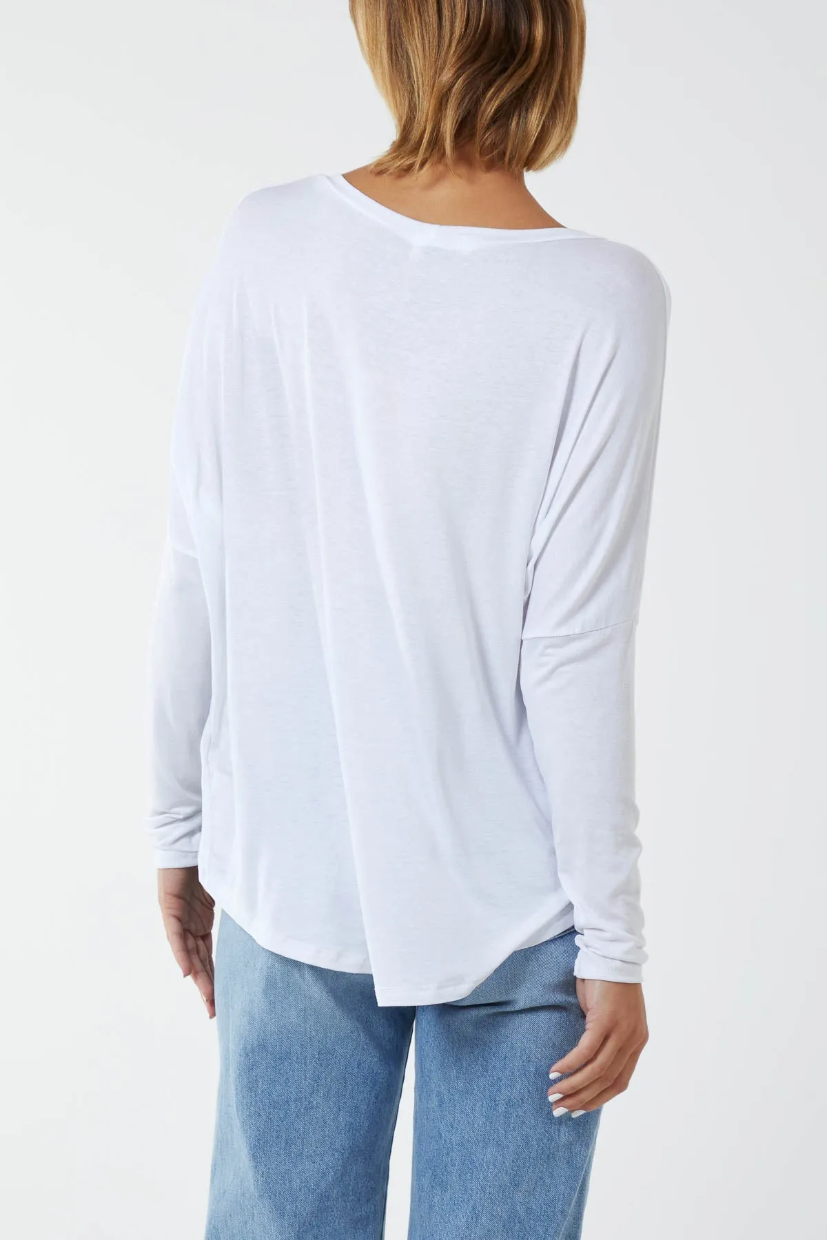 Basic Long Sleeve High Low Top