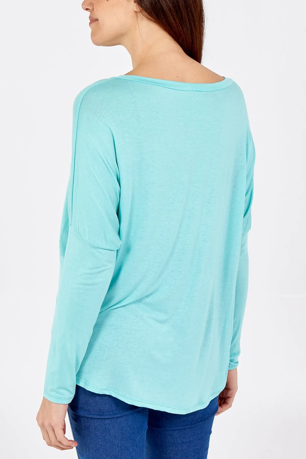 Basic Long Sleeve High Low Top