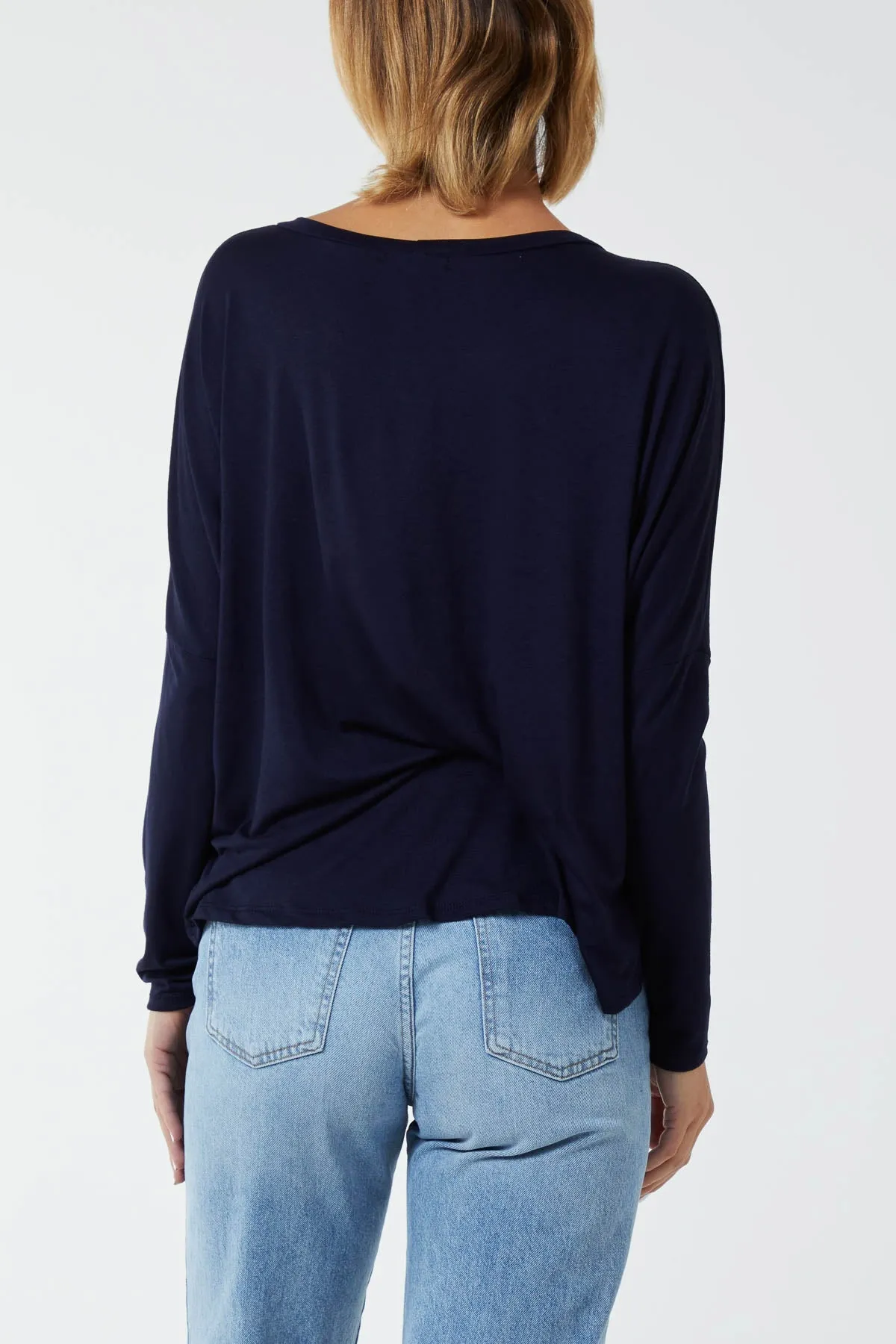 Basic Long Sleeve High Low Top