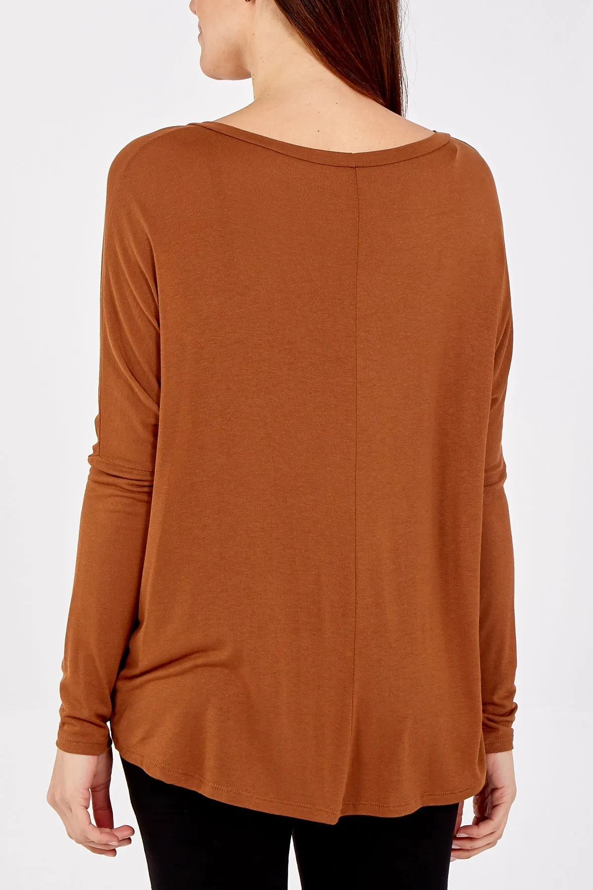 Basic Long Sleeve High Low Top