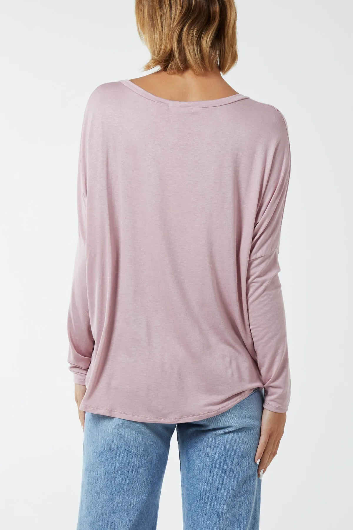 Basic Long Sleeve High Low Top
