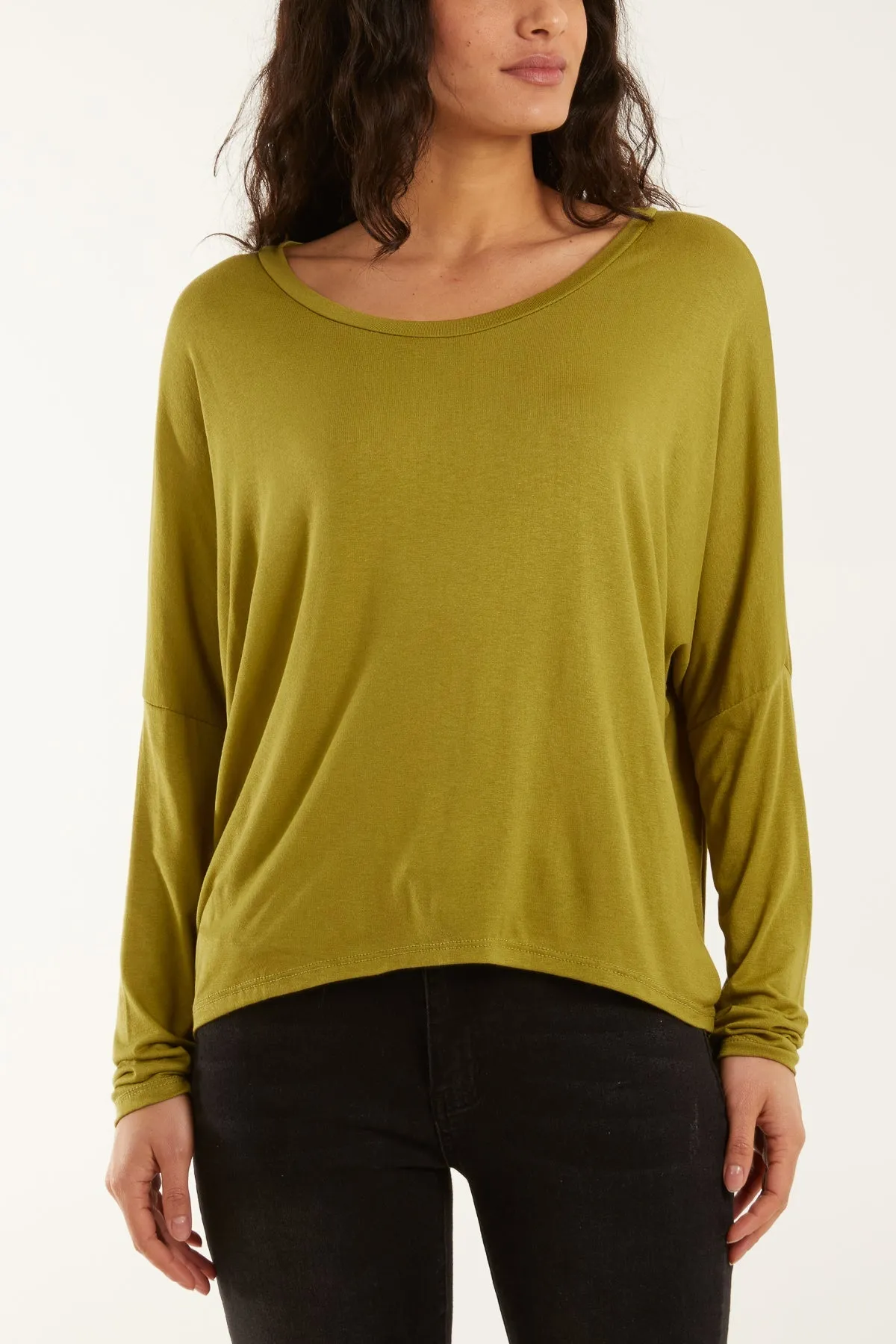 Basic Long Sleeve High Low Top