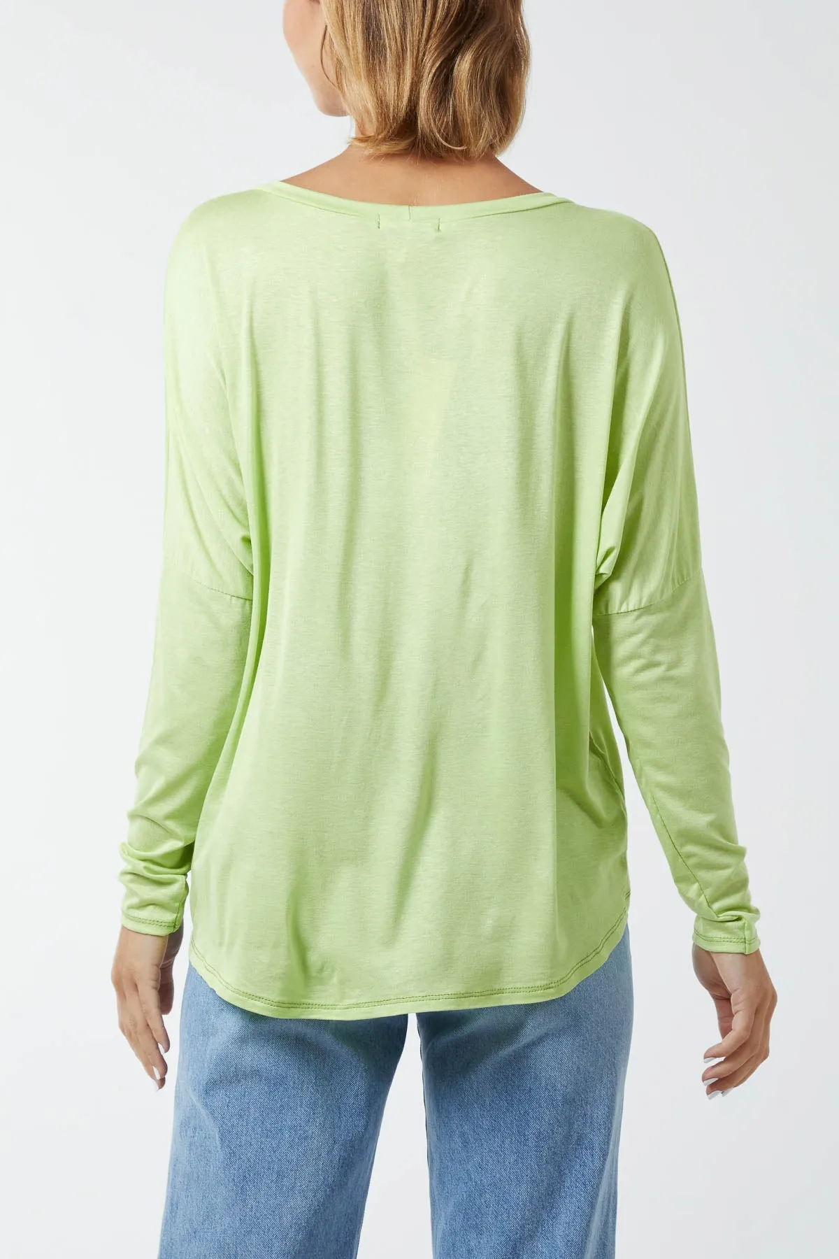 Basic Long Sleeve High Low Top