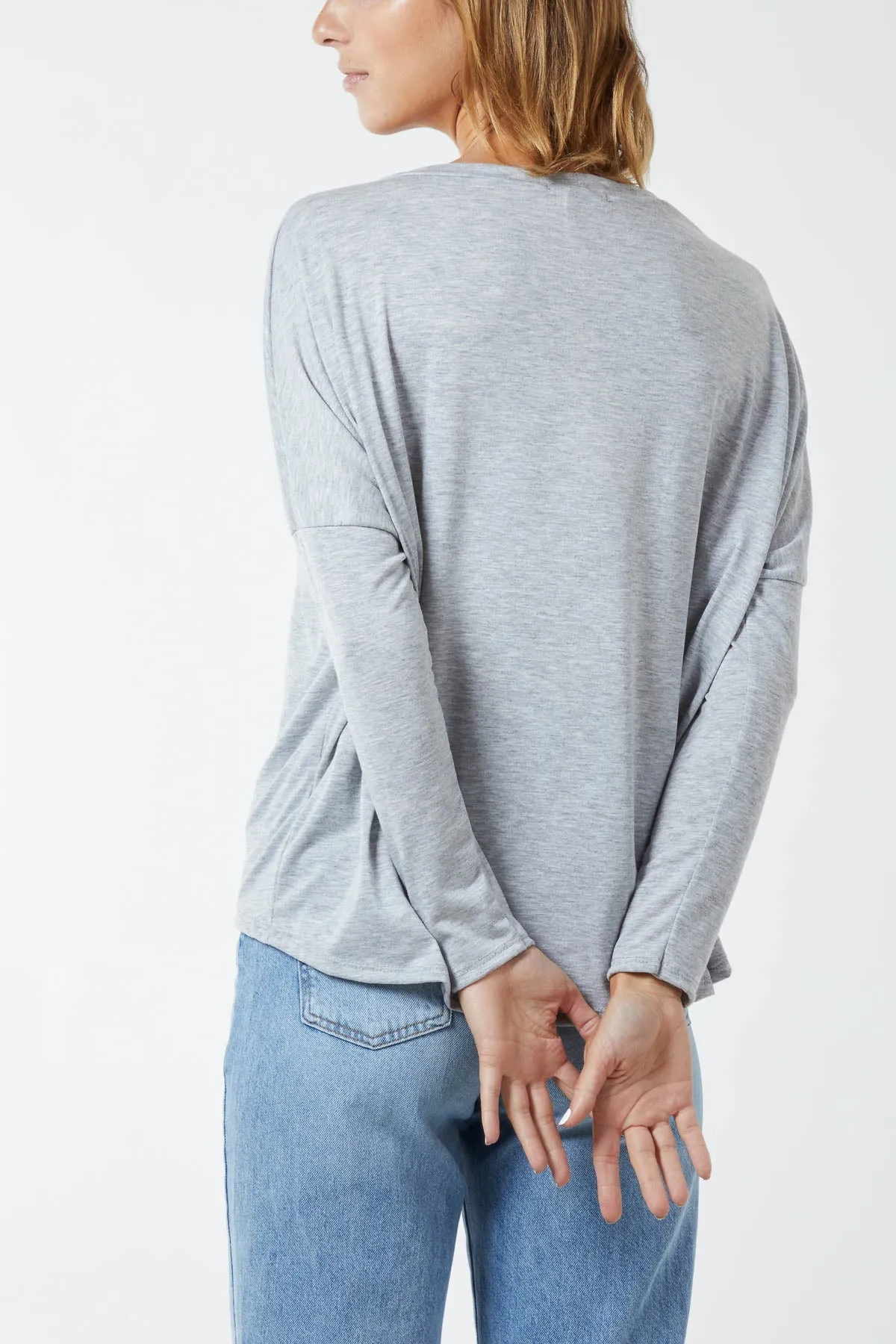 Basic Long Sleeve High Low Top