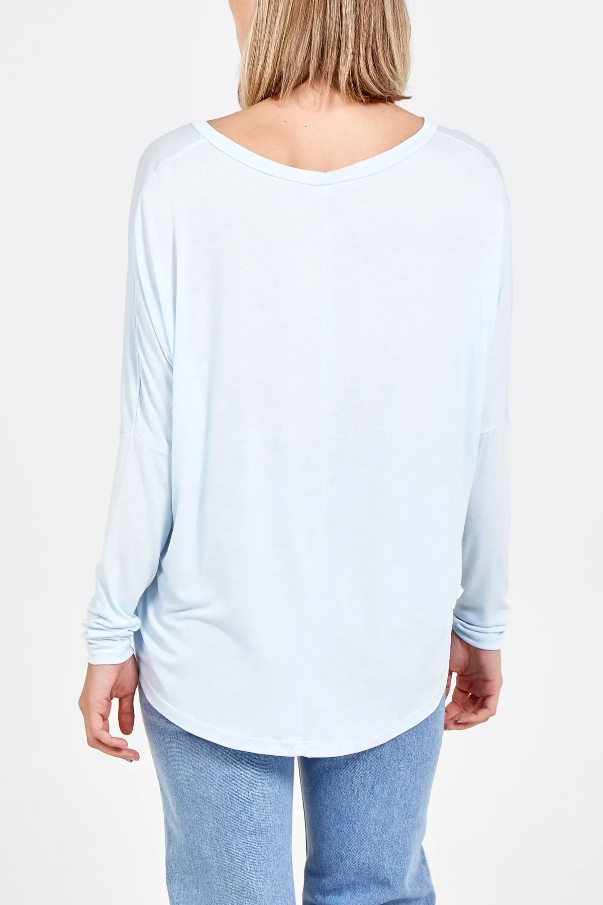 Basic Long Sleeve High Low Top