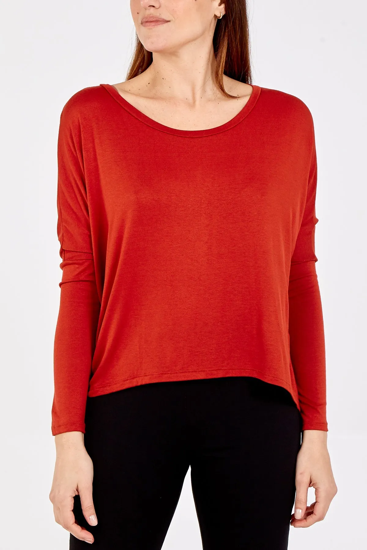 Basic Long Sleeve High Low Top