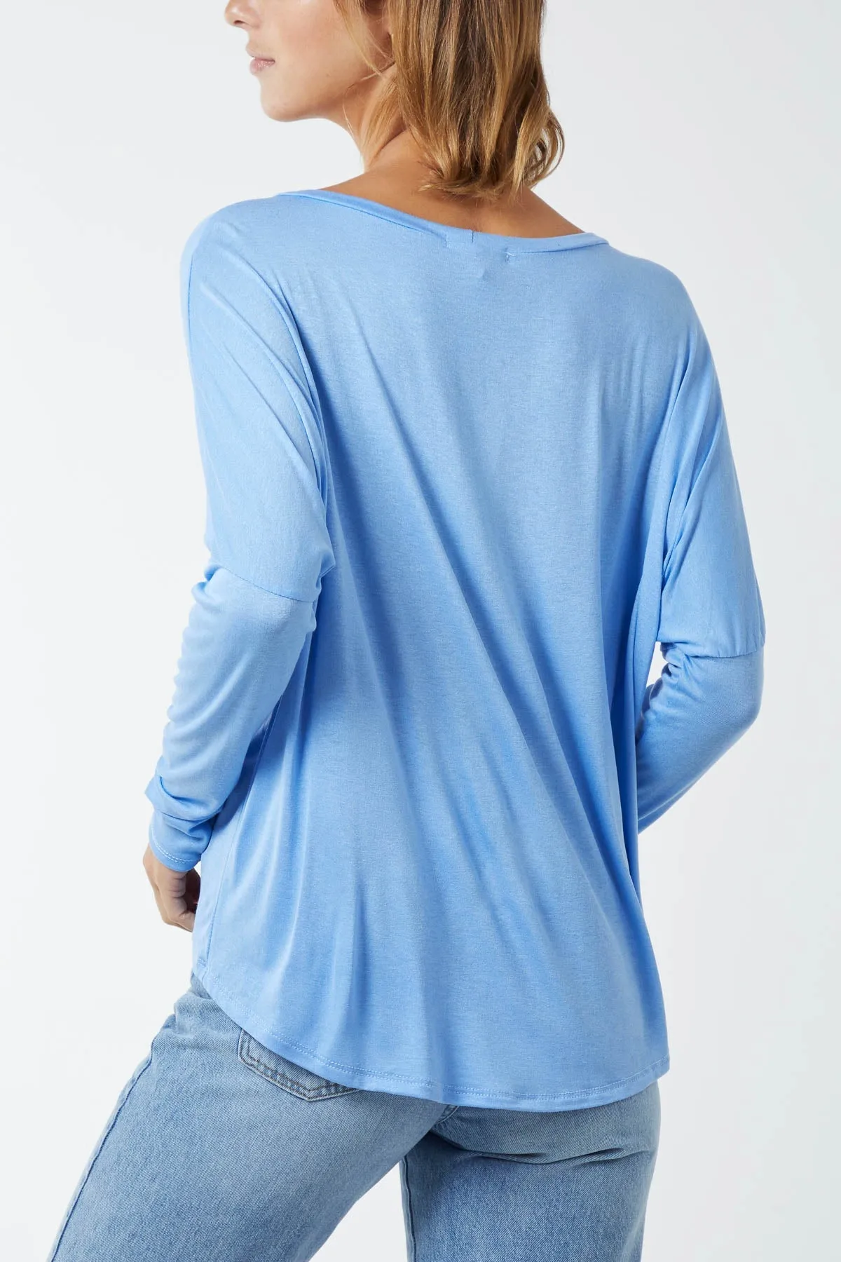 Basic Long Sleeve High Low Top