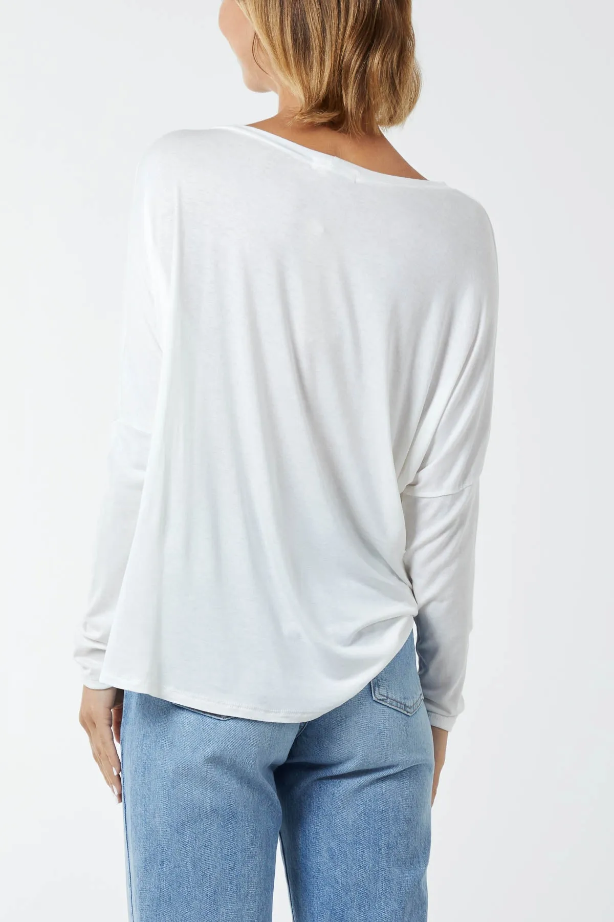 Basic Long Sleeve High Low Top
