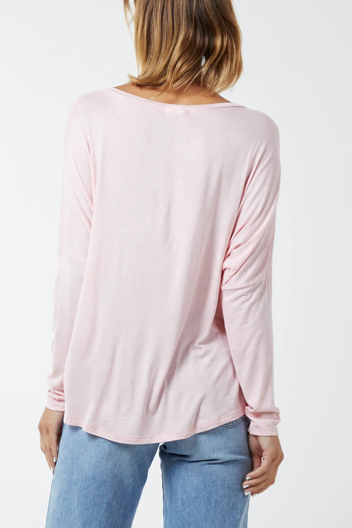 Basic Long Sleeve High Low Top