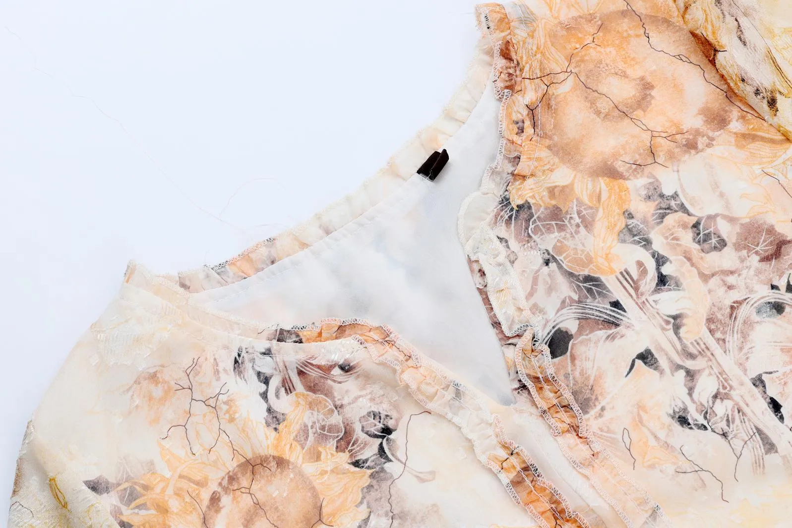 Beautiful V-Neck Beach Dress with Floral Print