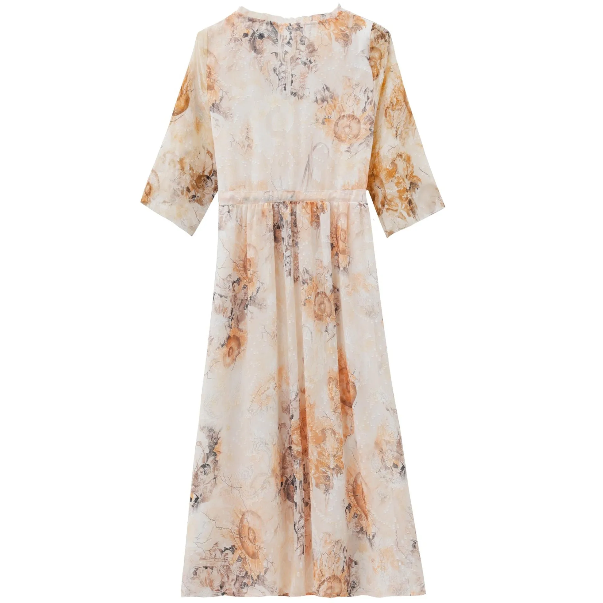 Beautiful V-Neck Beach Dress with Floral Print