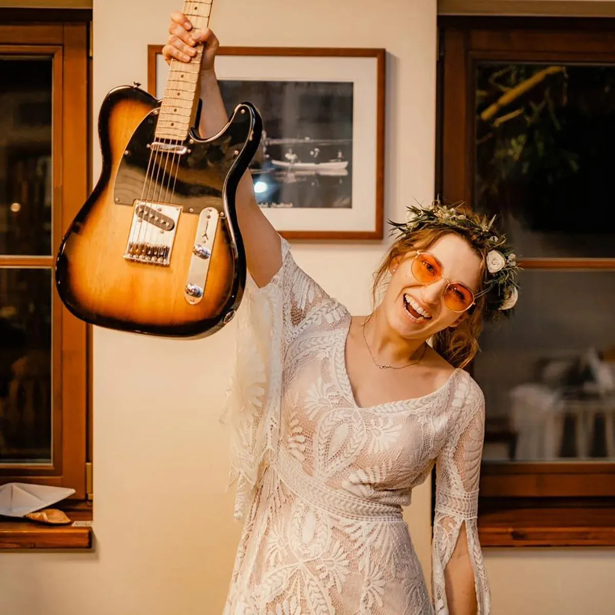 Bell Sleeves Boho Wedding Dress