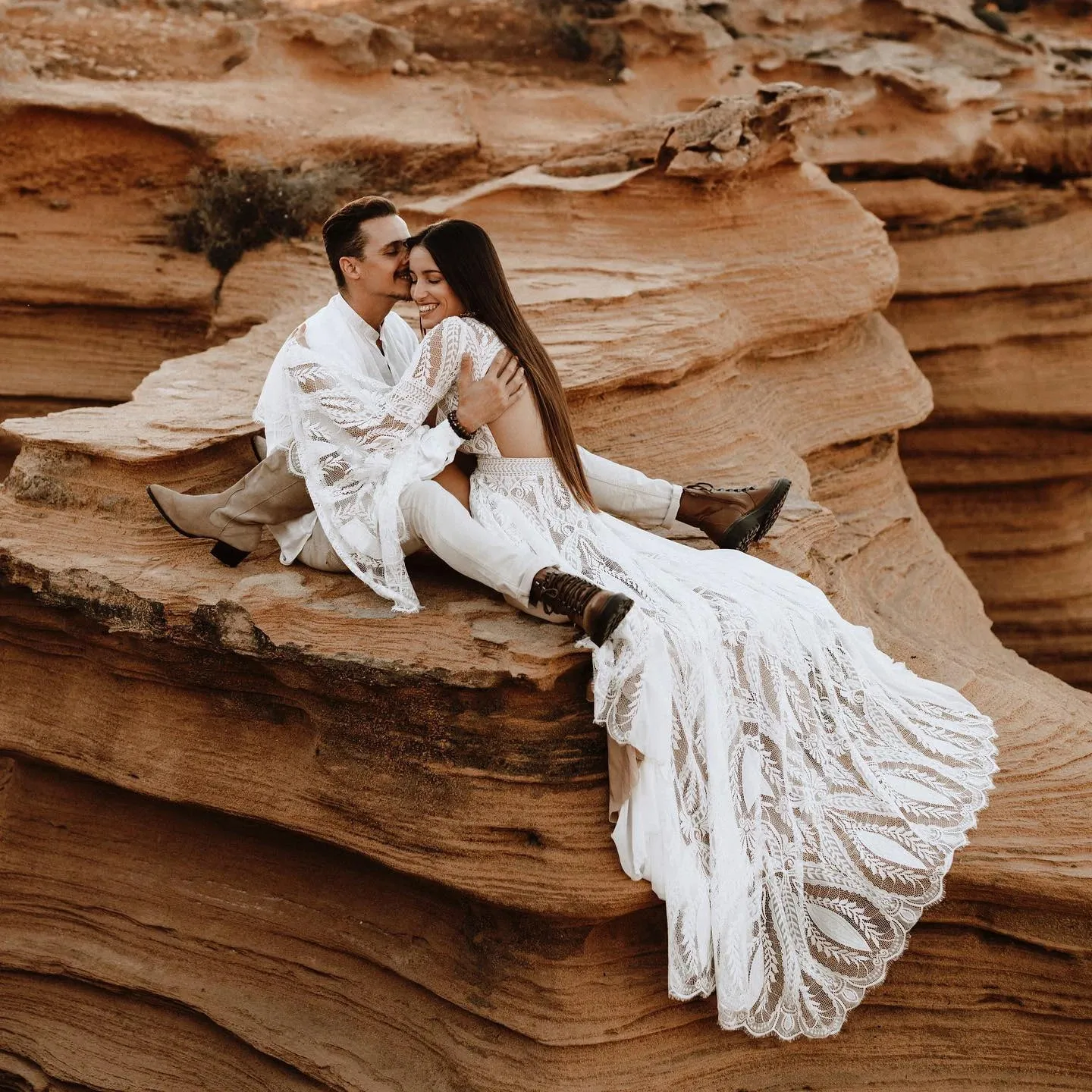 Bell Sleeves Boho Wedding Dress