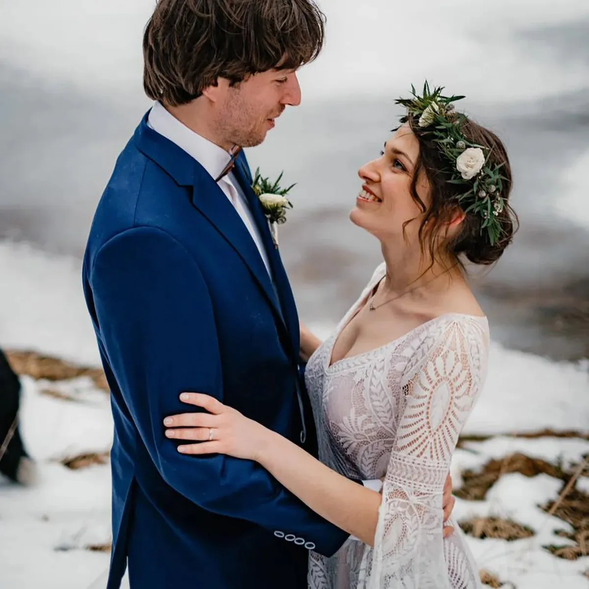 Bell Sleeves Boho Wedding Dress