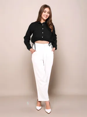 Black Solid Full Sleeves Shirt