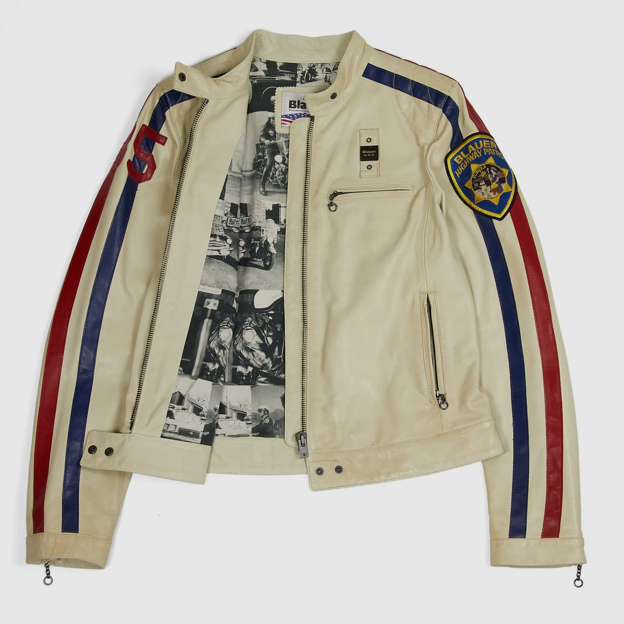Blauer Ladies Highway Patrol Cafe RacerLeather Jacket