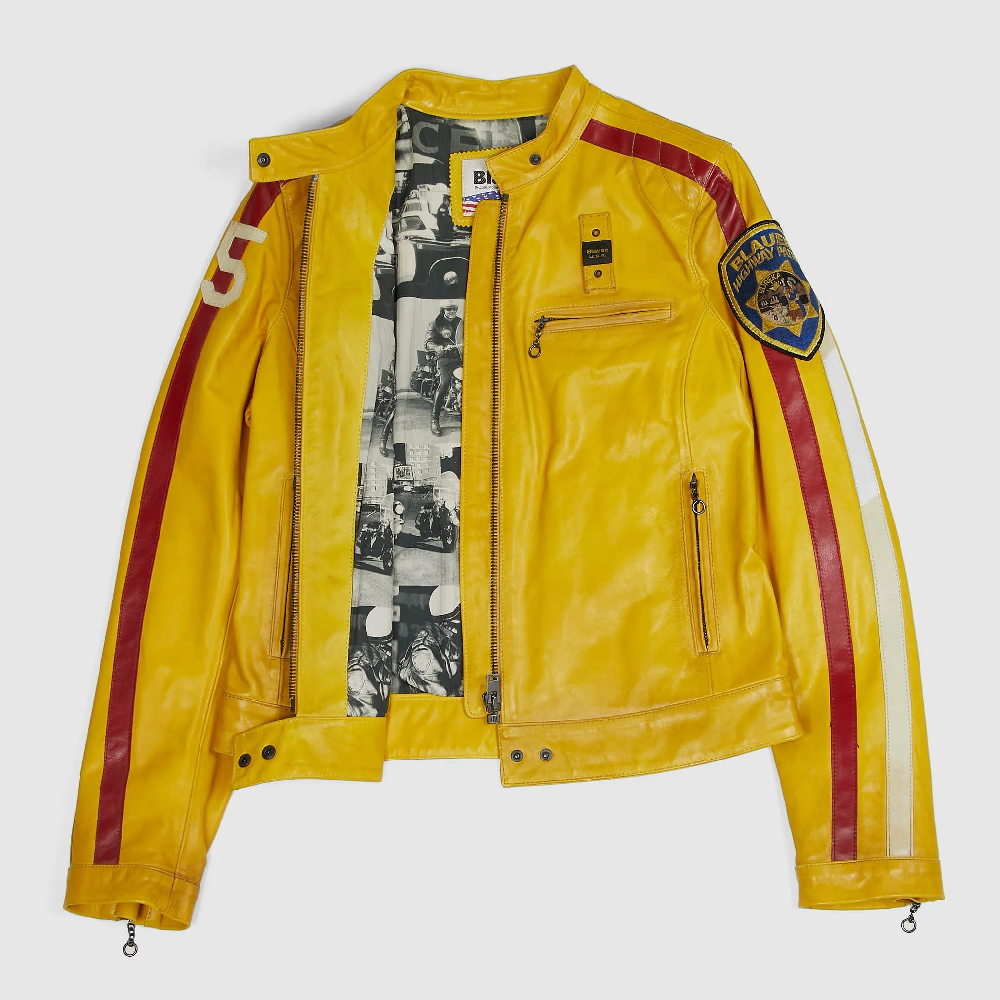 Blauer Ladies Highway Patrol Cafe RacerLeather Jacket