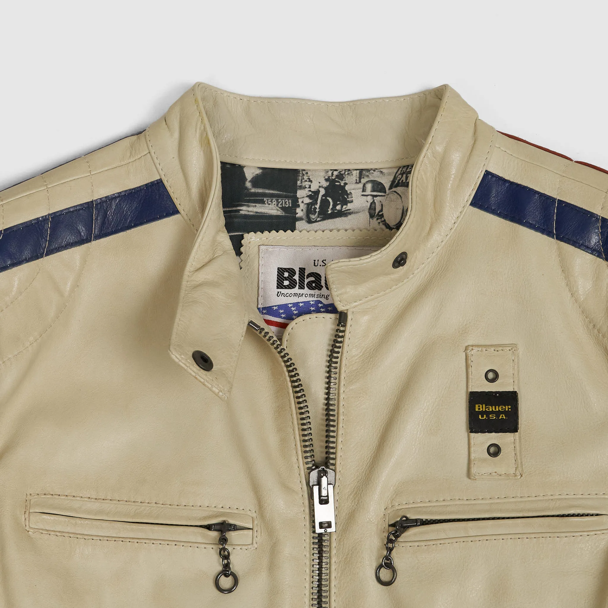 Blauer Ladies Highway Patrol Cafe RacerLeather Jacket