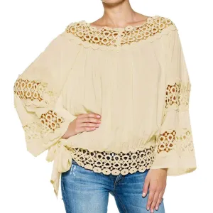 blouse women Loose Blouse Long Sleeve Lace Blouses Tops Vintage Embroidery Flower Crochet Blouse Women Shirts
