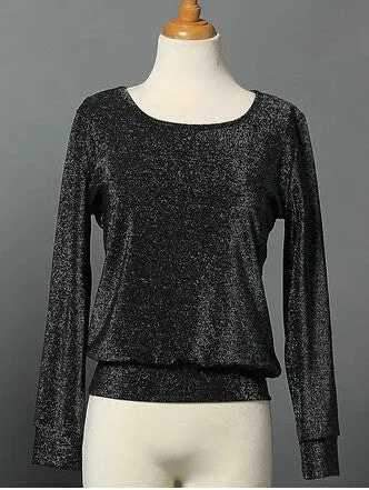 Blouses Black Blue Tops Ladies Casual Stretch Rayon Clothing Female Shirts