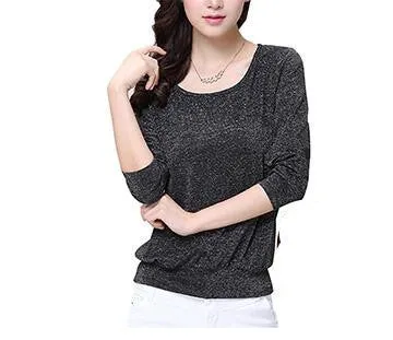 Blouses Black Blue Tops Ladies Casual Stretch Rayon Clothing Female Shirts