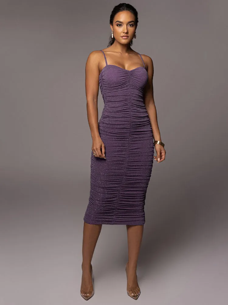 Bodycon Spaghetti Strap Midi Dress