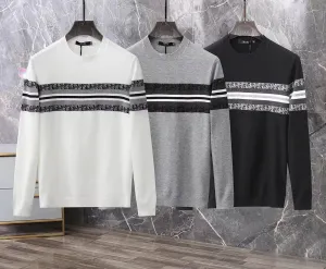 CHRISTIAN DIOR || Striped Technical Cashmere With Dior Oblique Motif Pullover