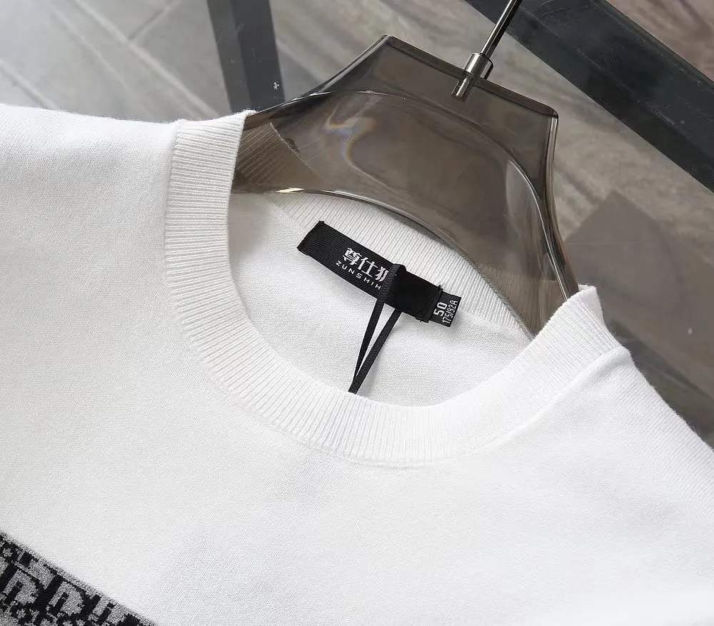 CHRISTIAN DIOR || Striped Technical Cashmere With Dior Oblique Motif Pullover