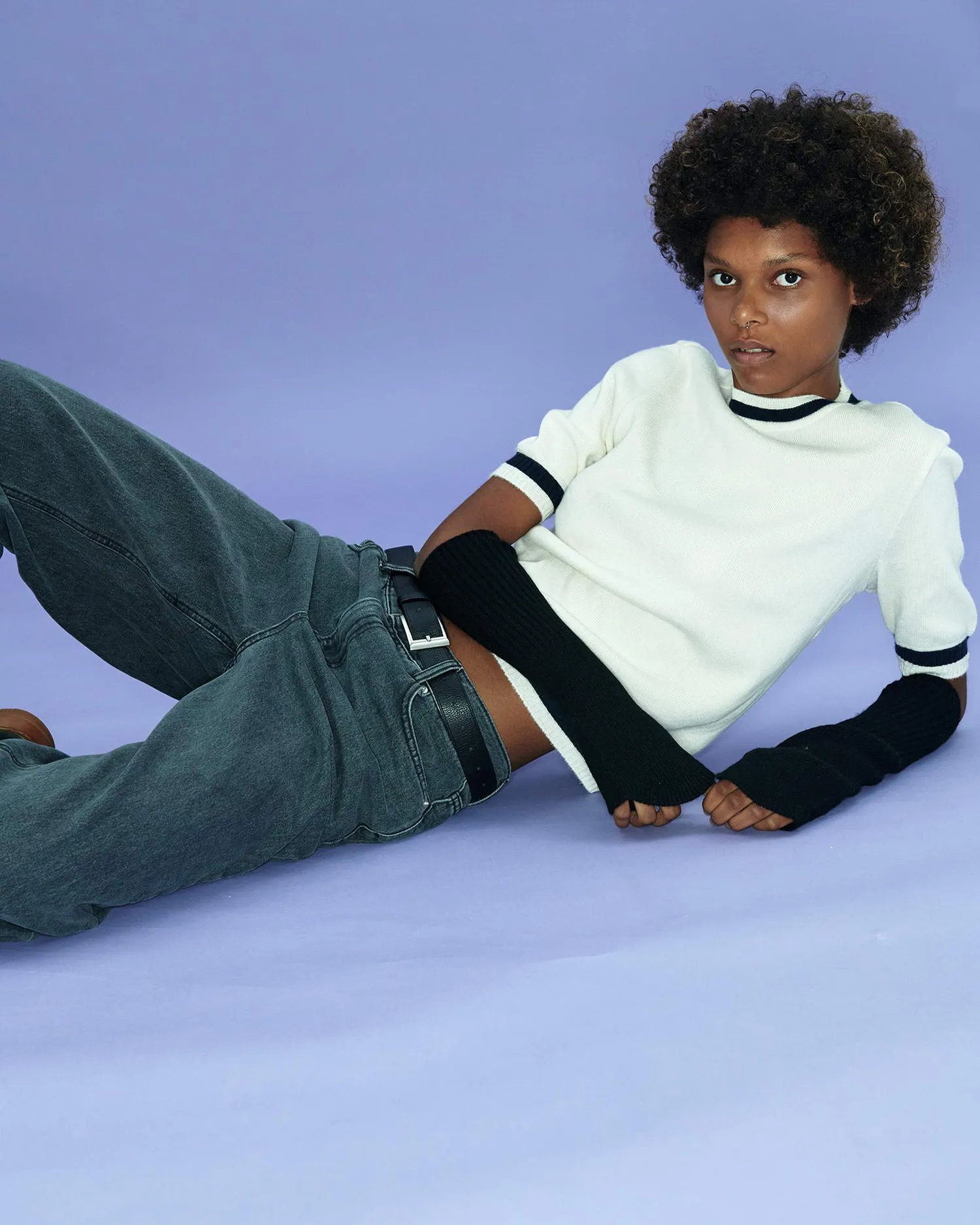 Circle Short Sleeve Sweater