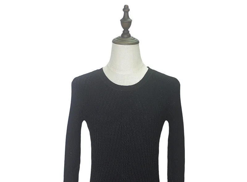 Colorful Apparel Womens Autumn Winter Cashmere Blended Sweater O-Neck Pullovers Long Sleeve Jumpers Women's Knitted Sweaters