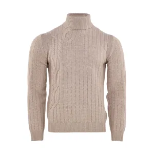 Corneliani Turtle Neck Sand Beige Sweater For Men