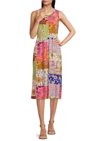Cosmo Easy Fit Tea Length Dress - Multi