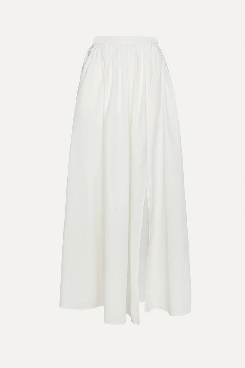 Cotton Long Skirt - White
