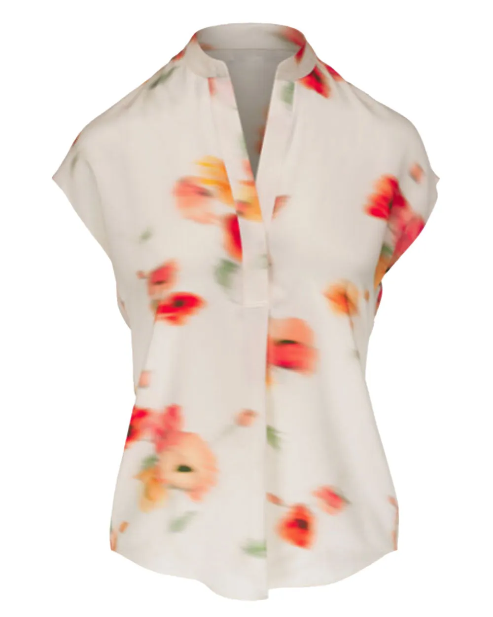 Cream Dust Blur Band Collar Popover
