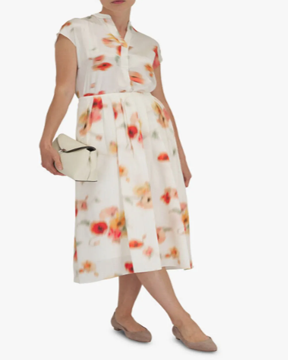 Cream Dust Blur Band Collar Popover