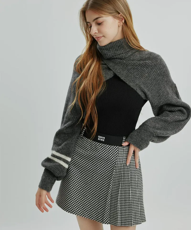 CREVE NINE: Mix Match Banding Skirt - Black