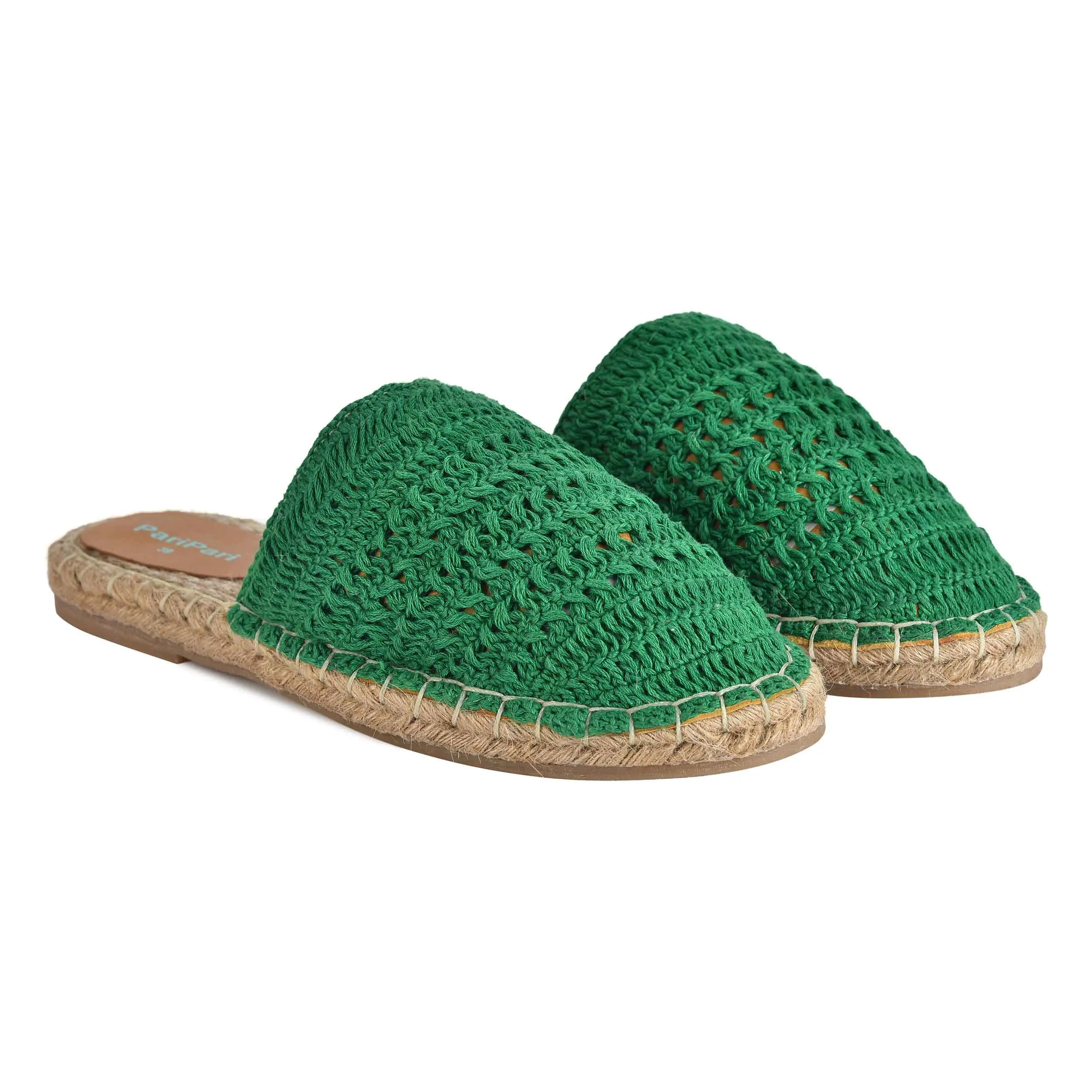 Croshia Green Espadrilles Flats