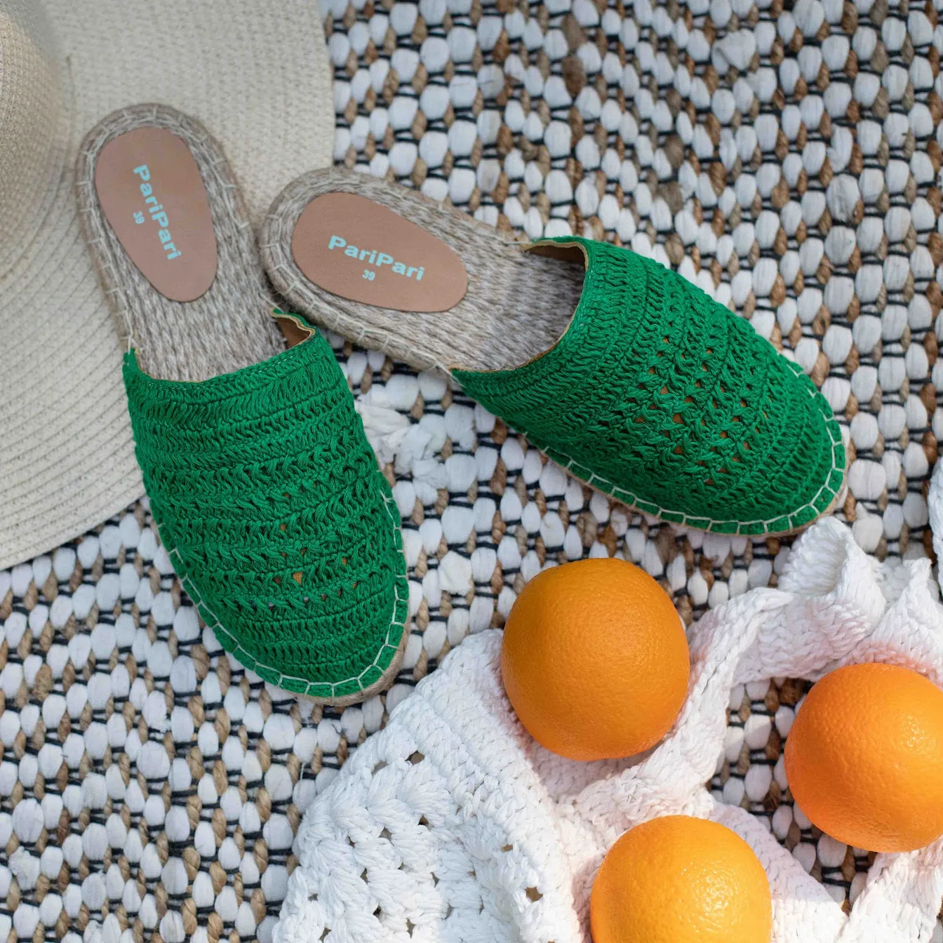 Croshia Green Espadrilles Flats