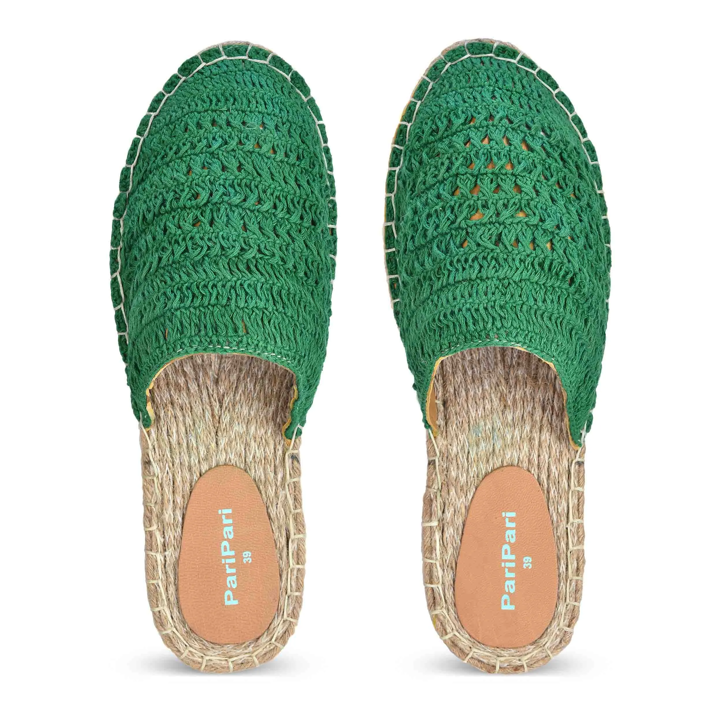 Croshia Green Espadrilles Flats